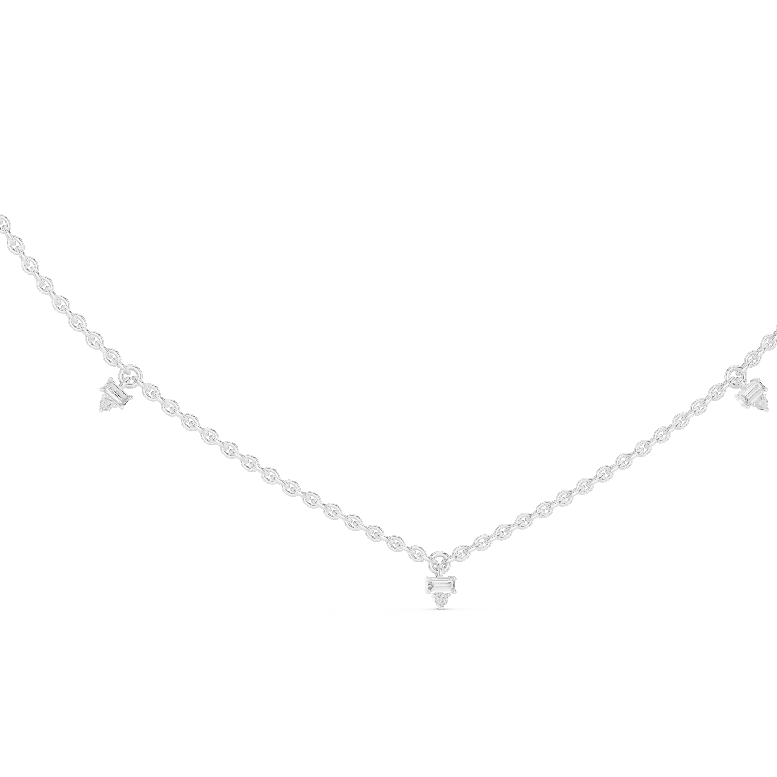 Minimal Diamond Drop Pendant Necklace