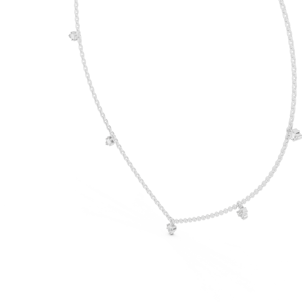 1Minimal Diamond Drop Pendant Necklace