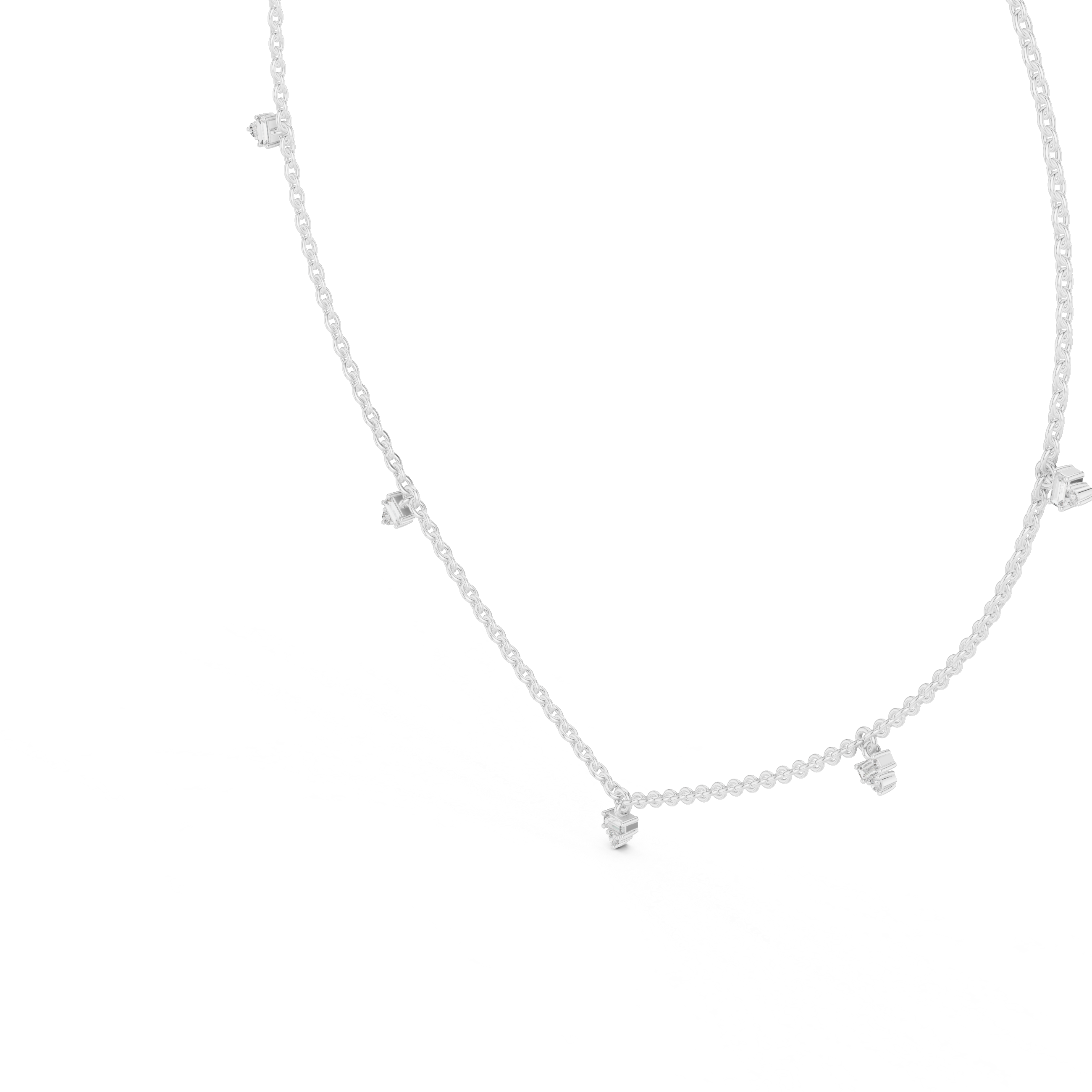 Minimal Diamond Drop Pendant Necklace