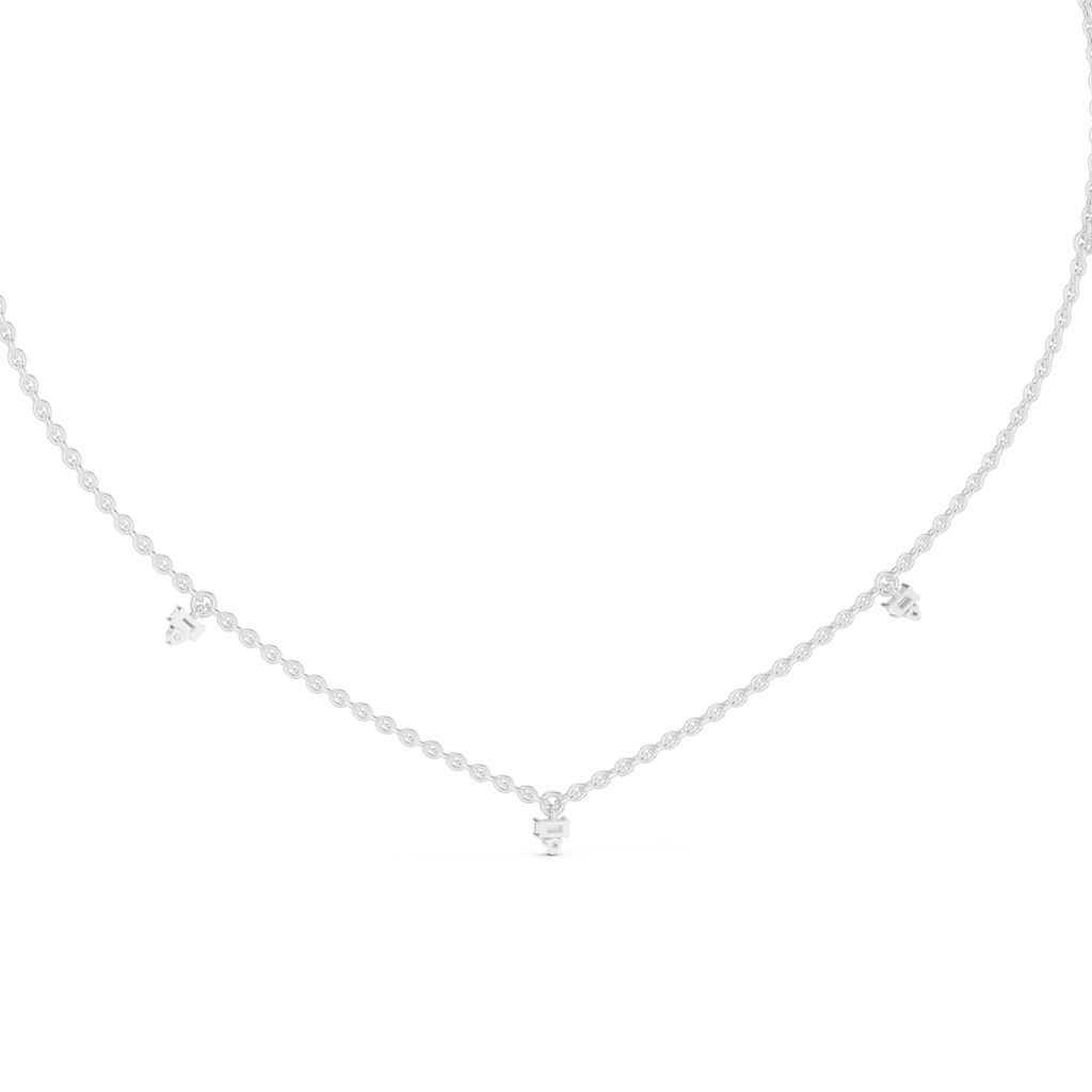 1Minimal Diamond Drop Pendant Necklace