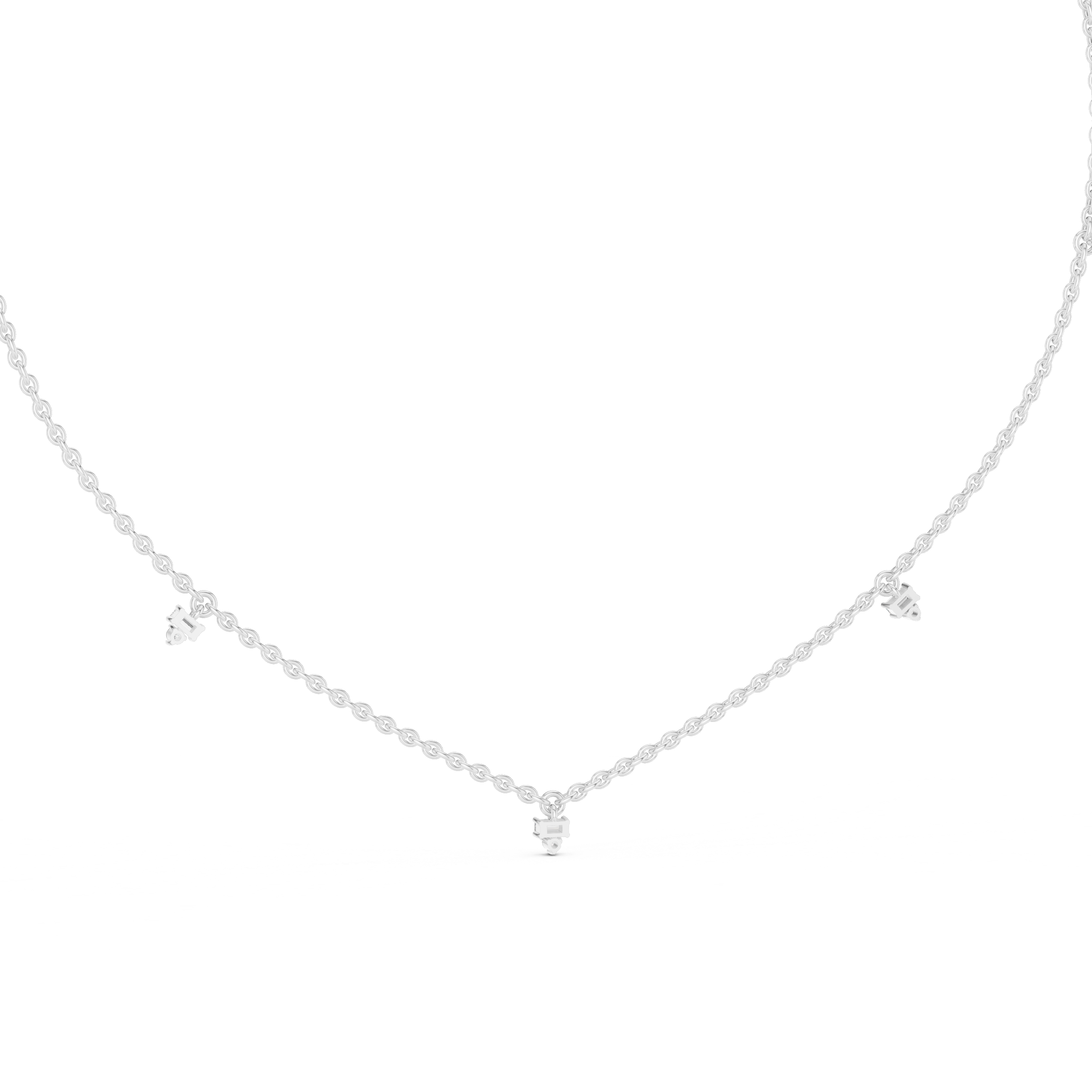 Minimal Diamond Drop Pendant Necklace