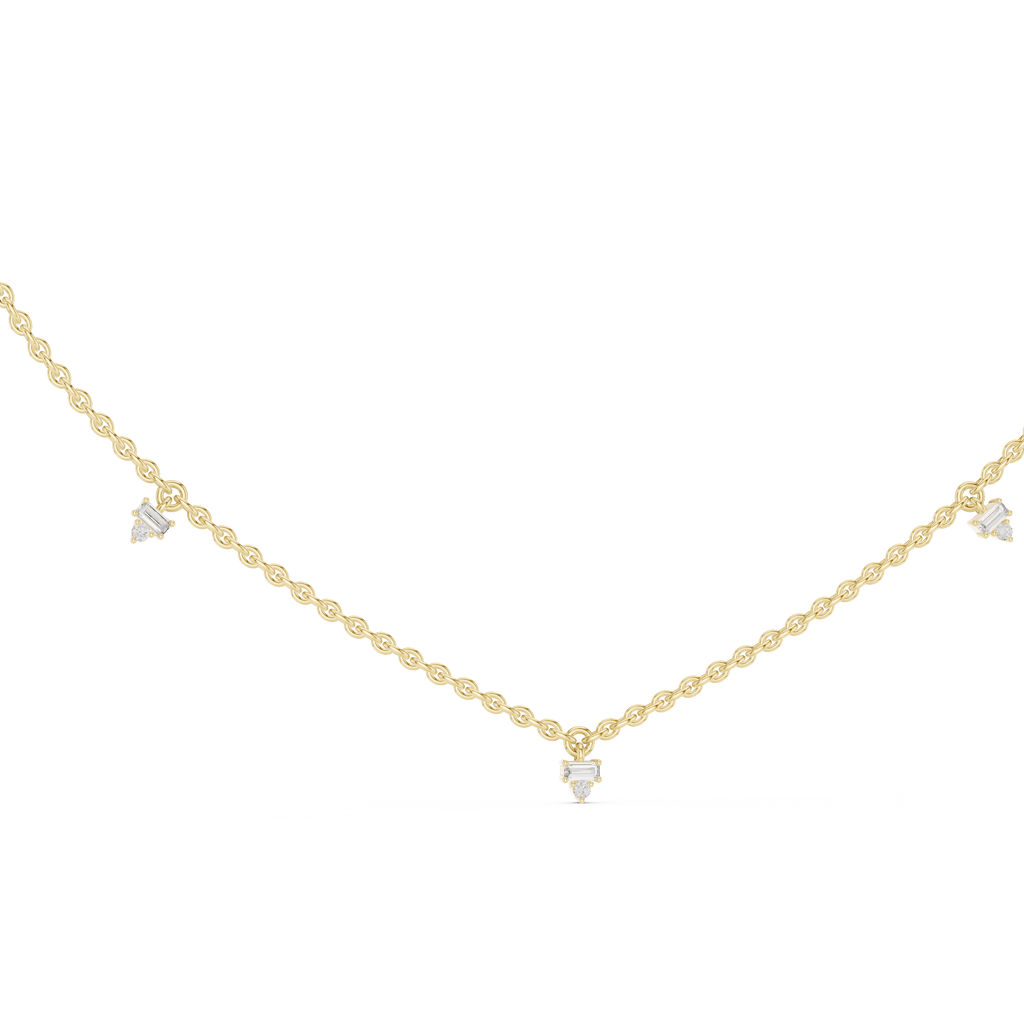 1Minimal Diamond Drop Pendant Necklace