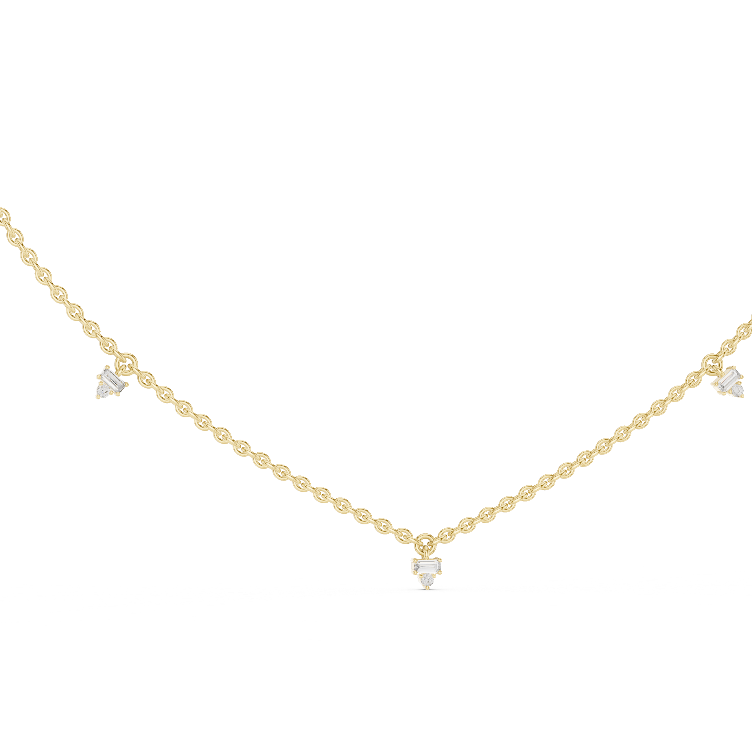 1Minimal Diamond Drop Pendant Necklace