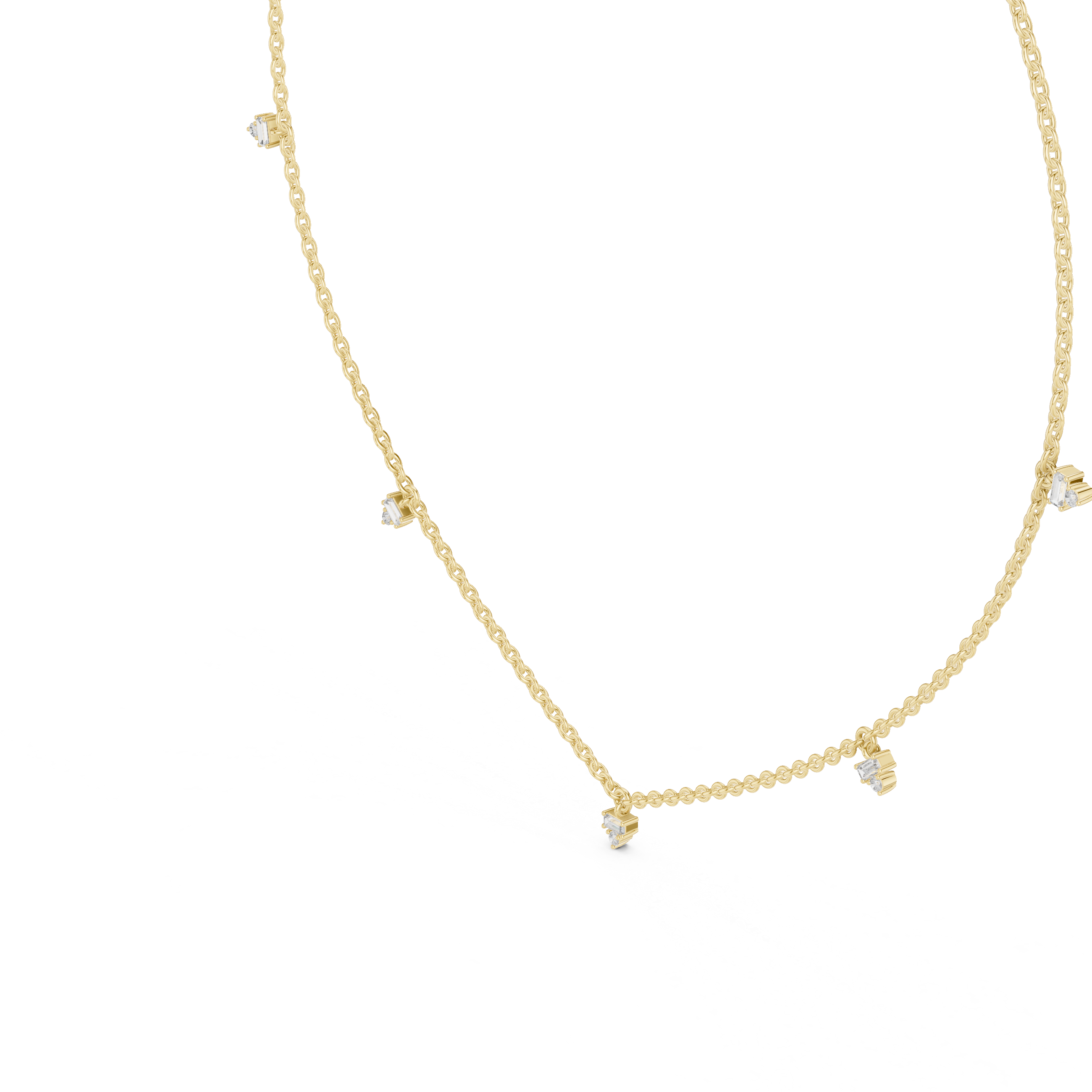 1Minimal Diamond Drop Pendant Necklace