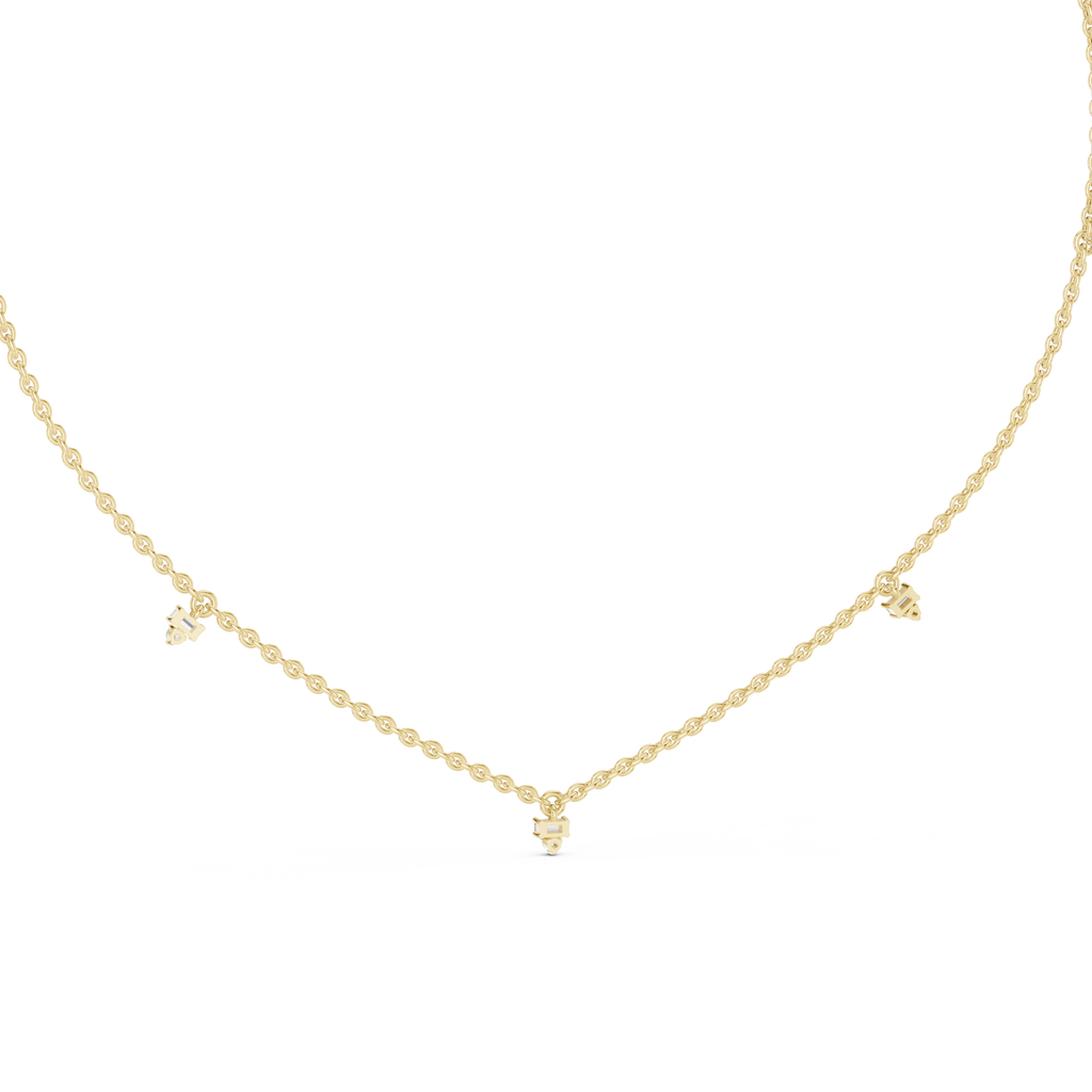 1Minimal Diamond Drop Pendant Necklace