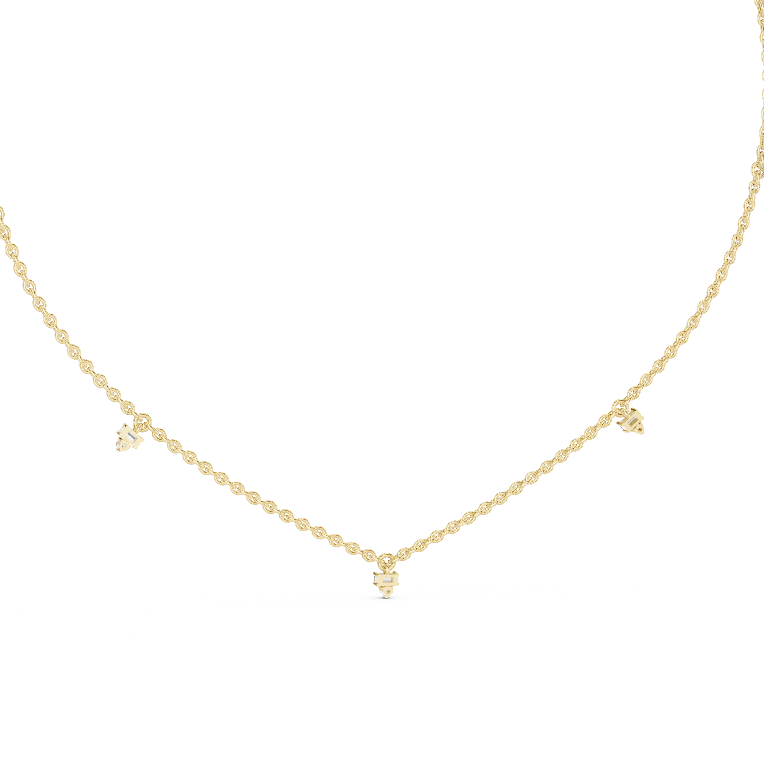 Minimal Diamond Drop Pendant Necklace