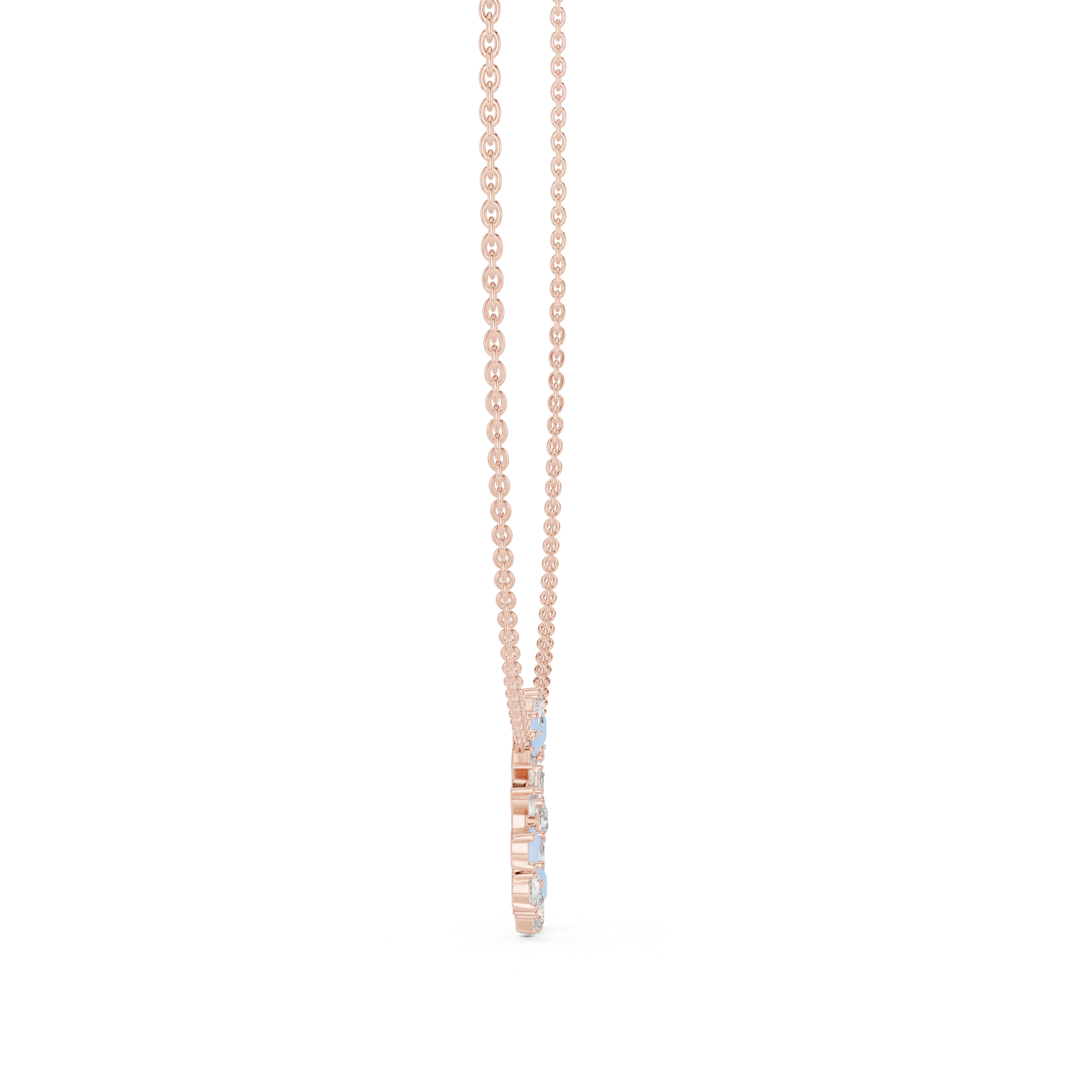 1Multi Shape Diamond Circle Pendant Necklace