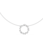 1Multi Shape Diamond Circle Pendant Necklace