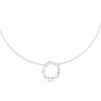 1Multi Shape Diamond Circle Pendant Necklace