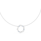 1Multi Shape Diamond Circle Pendant Necklace