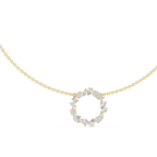1Multi Shape Diamond Circle Pendant Necklace