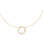 1Multi Shape Diamond Circle Pendant Necklace