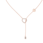Blue Heart Drop Y Necklace