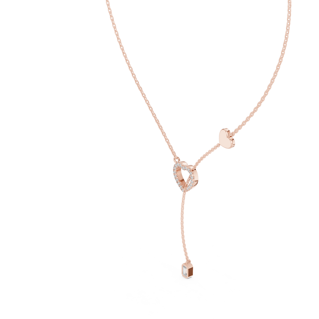 1Blue Heart Drop Y Necklace