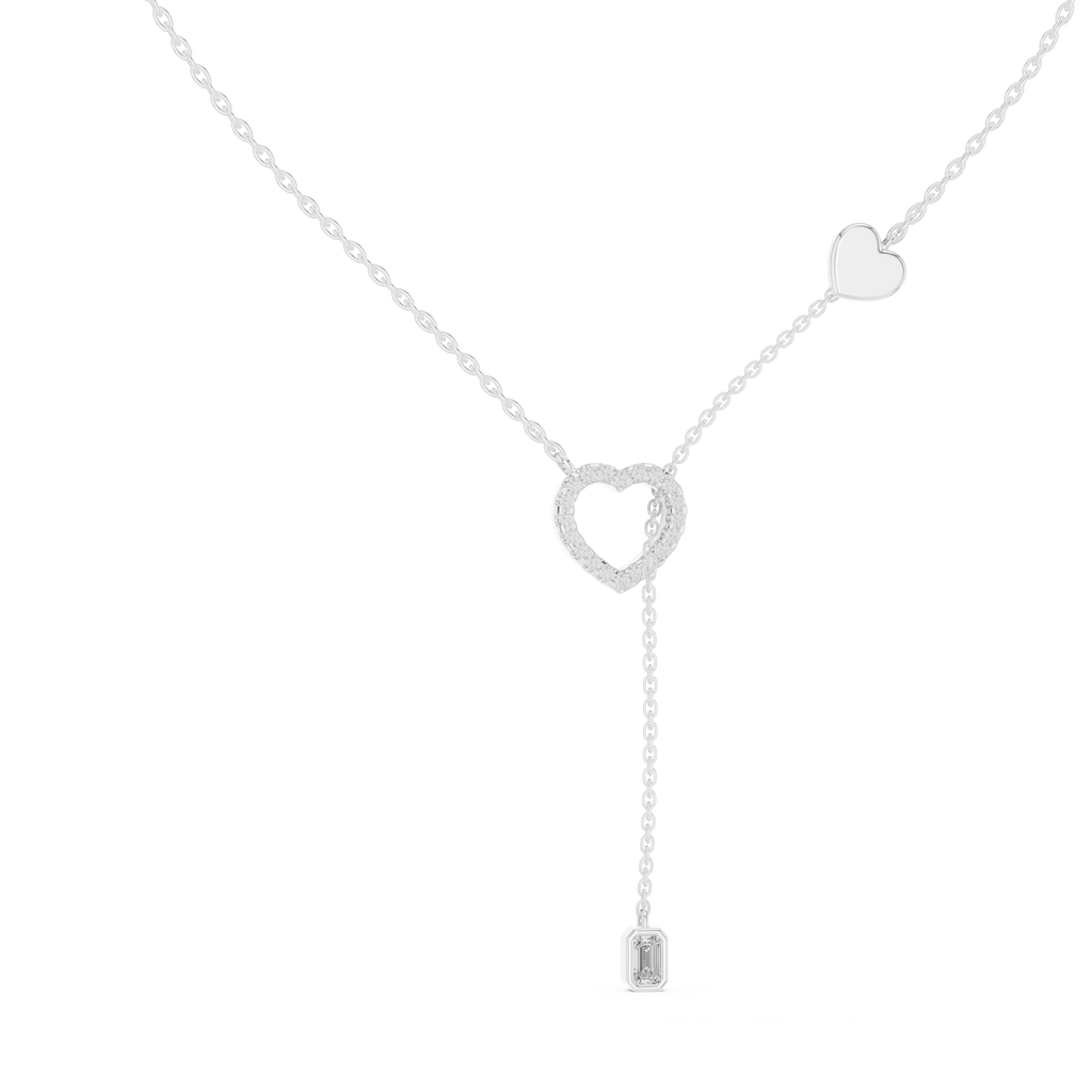 Blue Heart Drop Y Necklace
