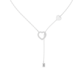Blue Heart Drop Y Necklace