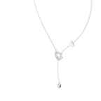 1Blue Heart Drop Y Necklace