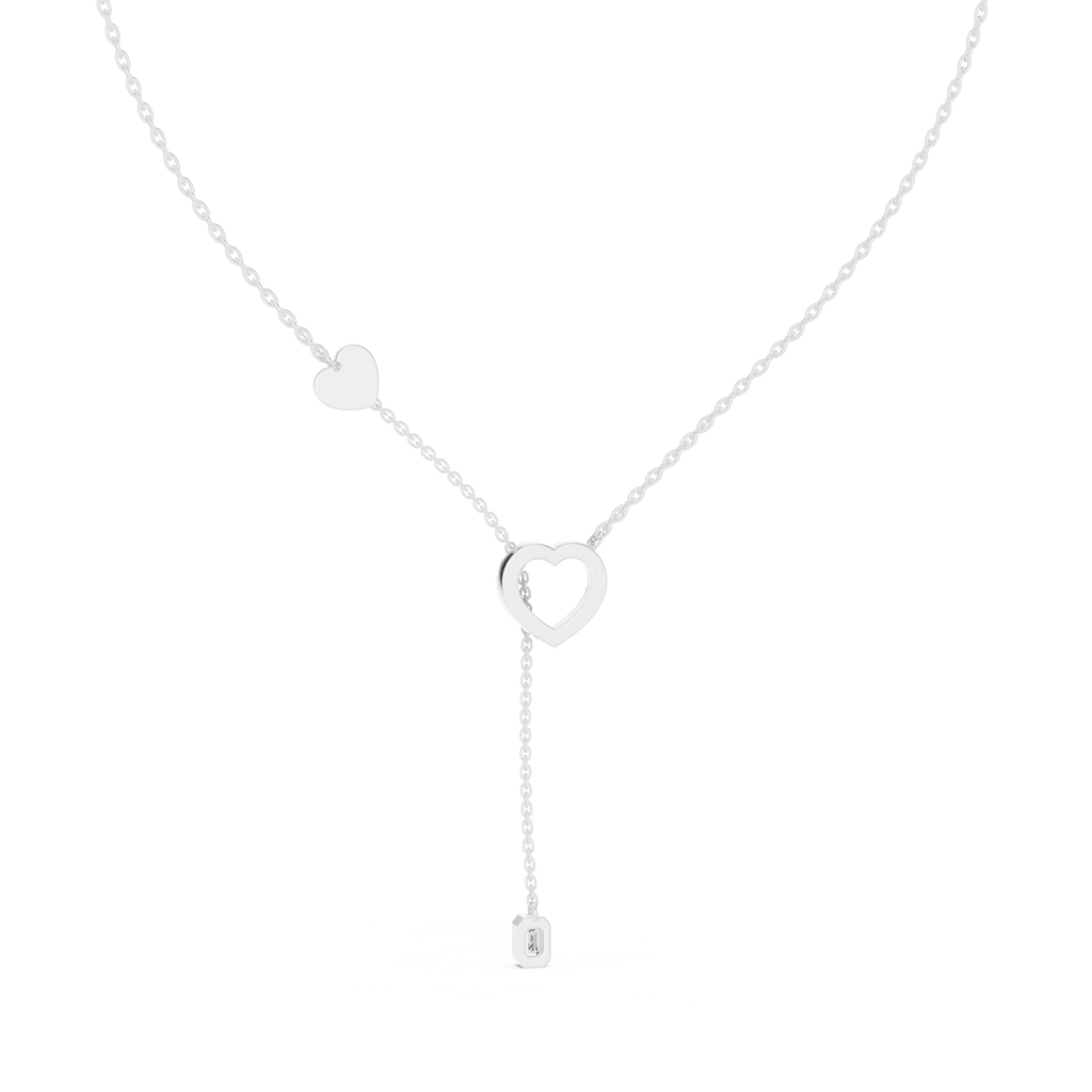 Blue Heart Drop Y Necklace