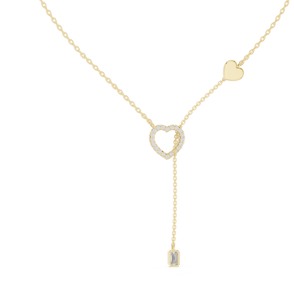 Blue Heart Drop Y Necklace