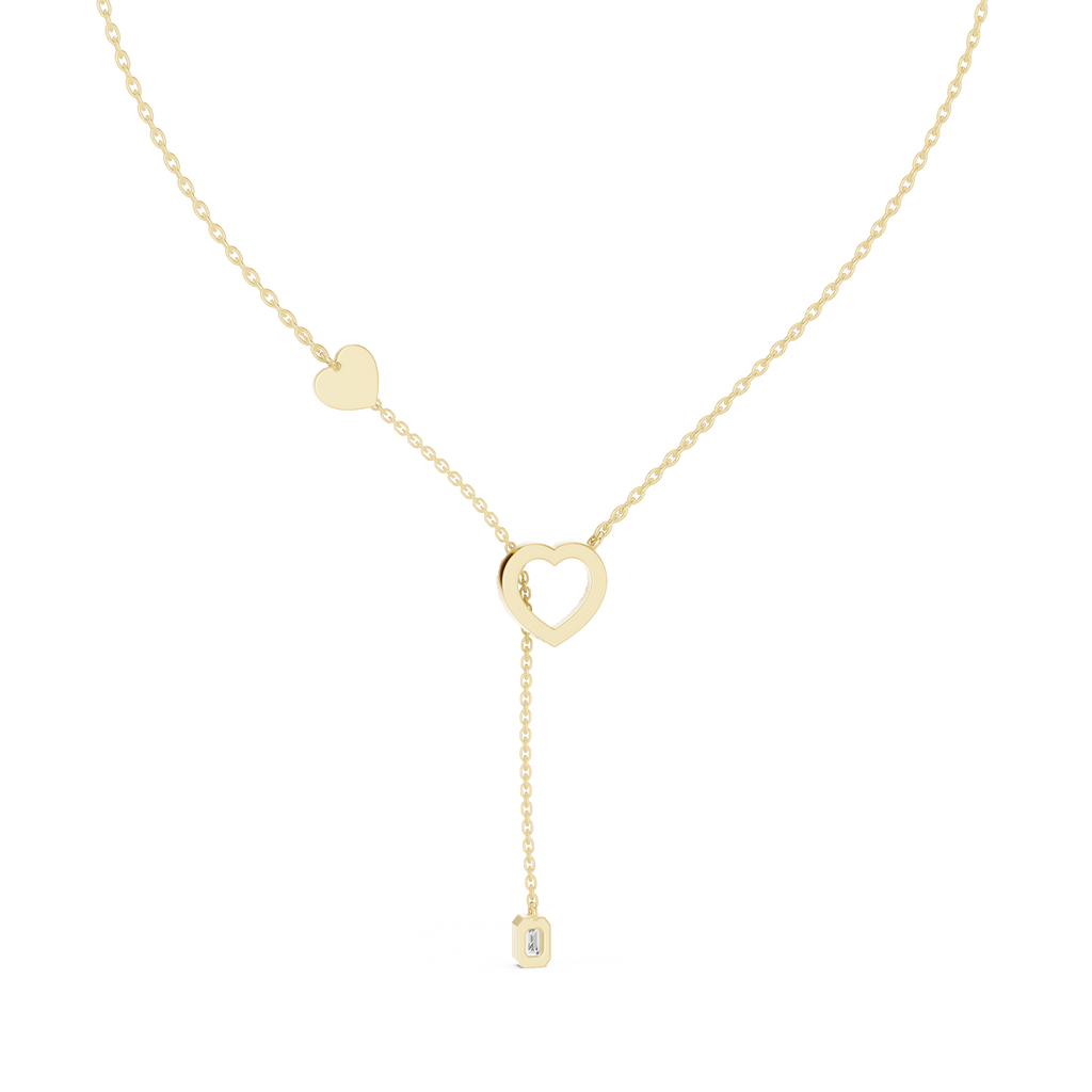 Blue Heart Drop Y Necklace
