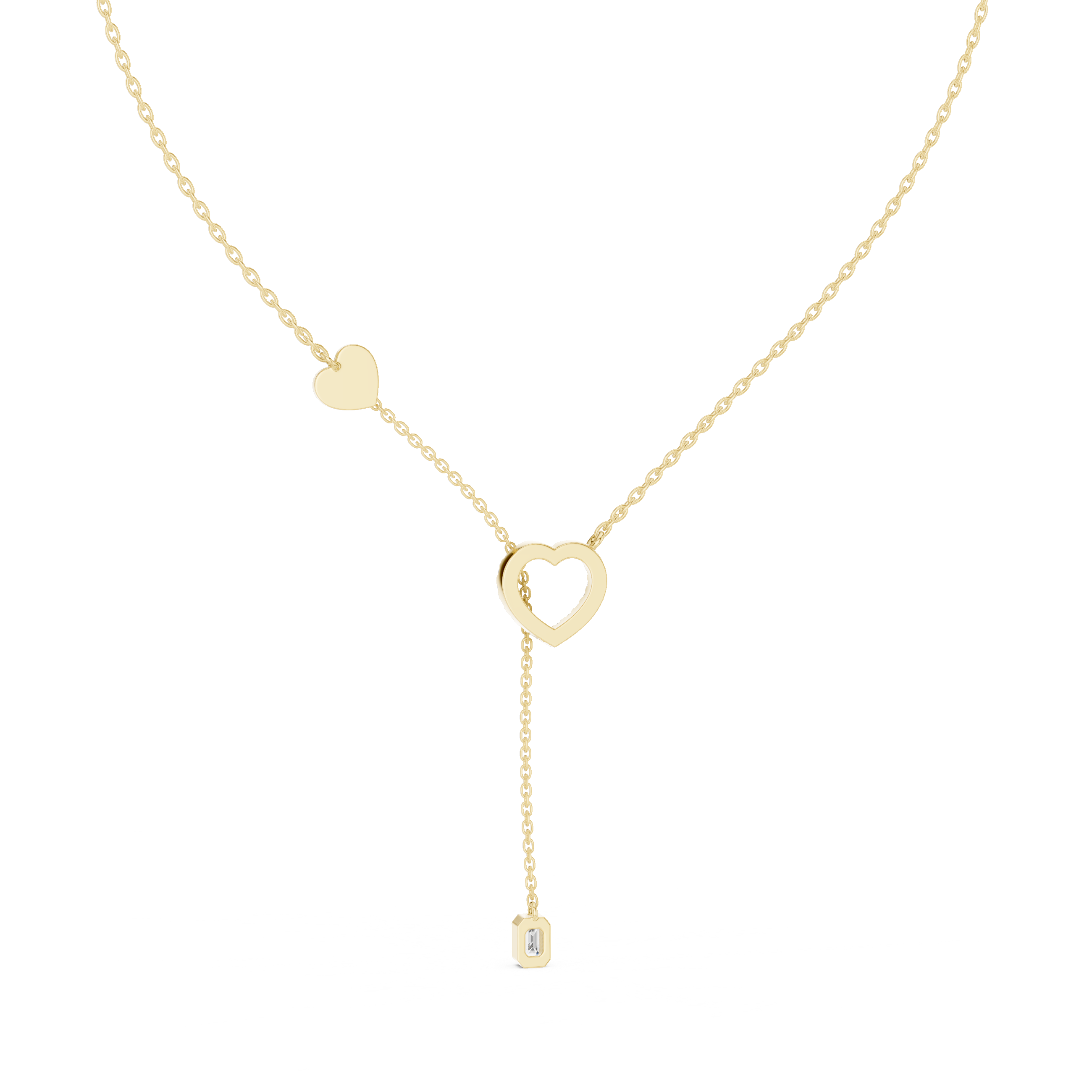1Blue Heart Drop Y Necklace