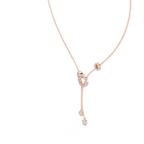 1Multi Shape Diamond Circle Drop Y Necklace
