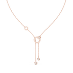 1Multi Shape Diamond Circle Drop Y Necklace