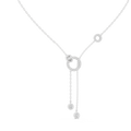 Multi Shape Diamond Circle Drop Y Necklace