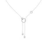 1Multi Shape Diamond Circle Drop Y Necklace