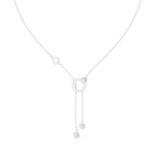 1Multi Shape Diamond Circle Drop Y Necklace