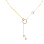 1Multi Shape Diamond Circle Drop Y Necklace