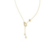 1Multi Shape Diamond Circle Drop Y Necklace