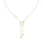 1Multi Shape Diamond Circle Drop Y Necklace