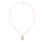1Round Diamond Halo Pendant