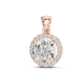 1Round Diamond Halo Pendant
