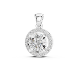 1Round Diamond Halo Pendant