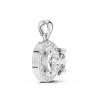 1Round Diamond Halo Pendant