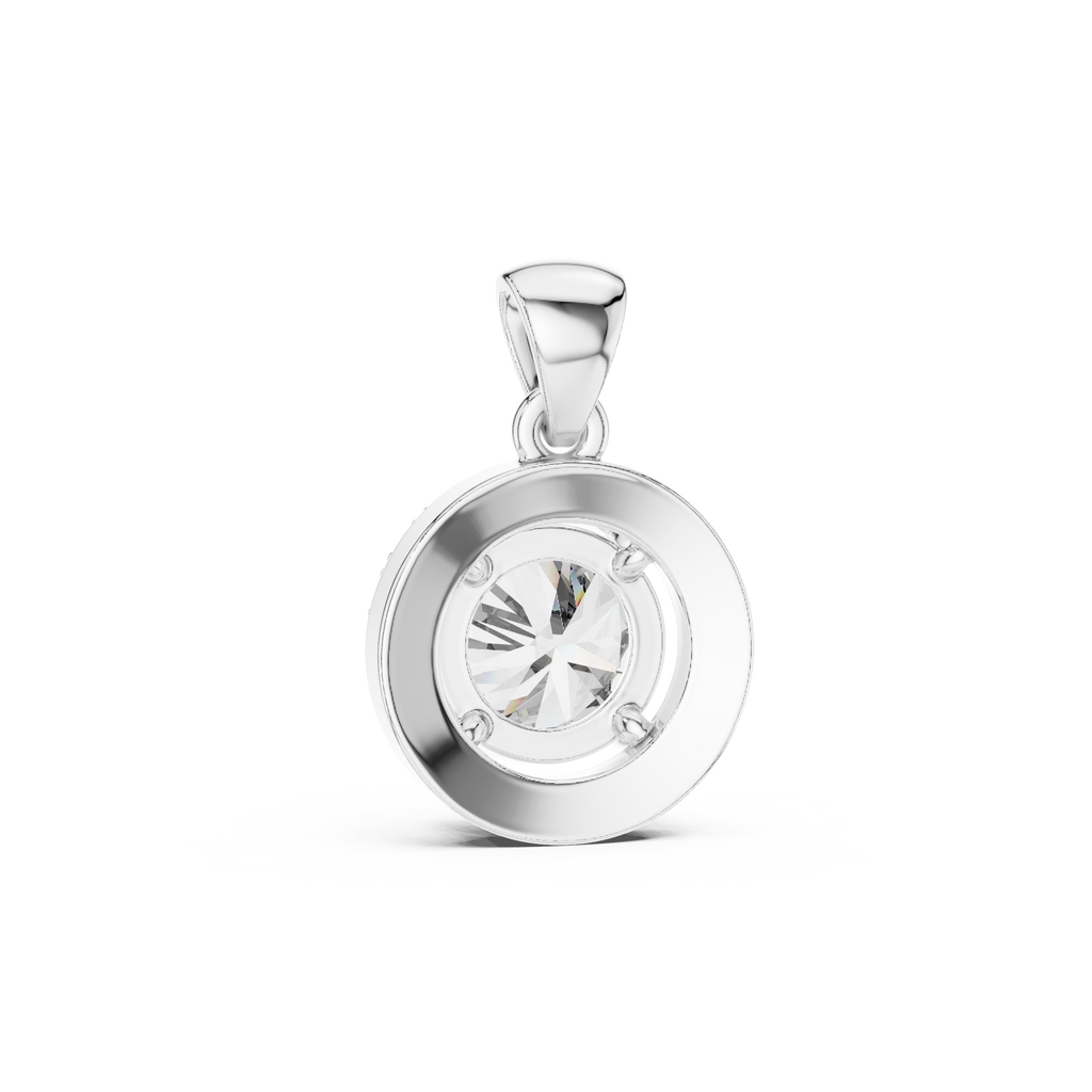 1Round Diamond Halo Pendant