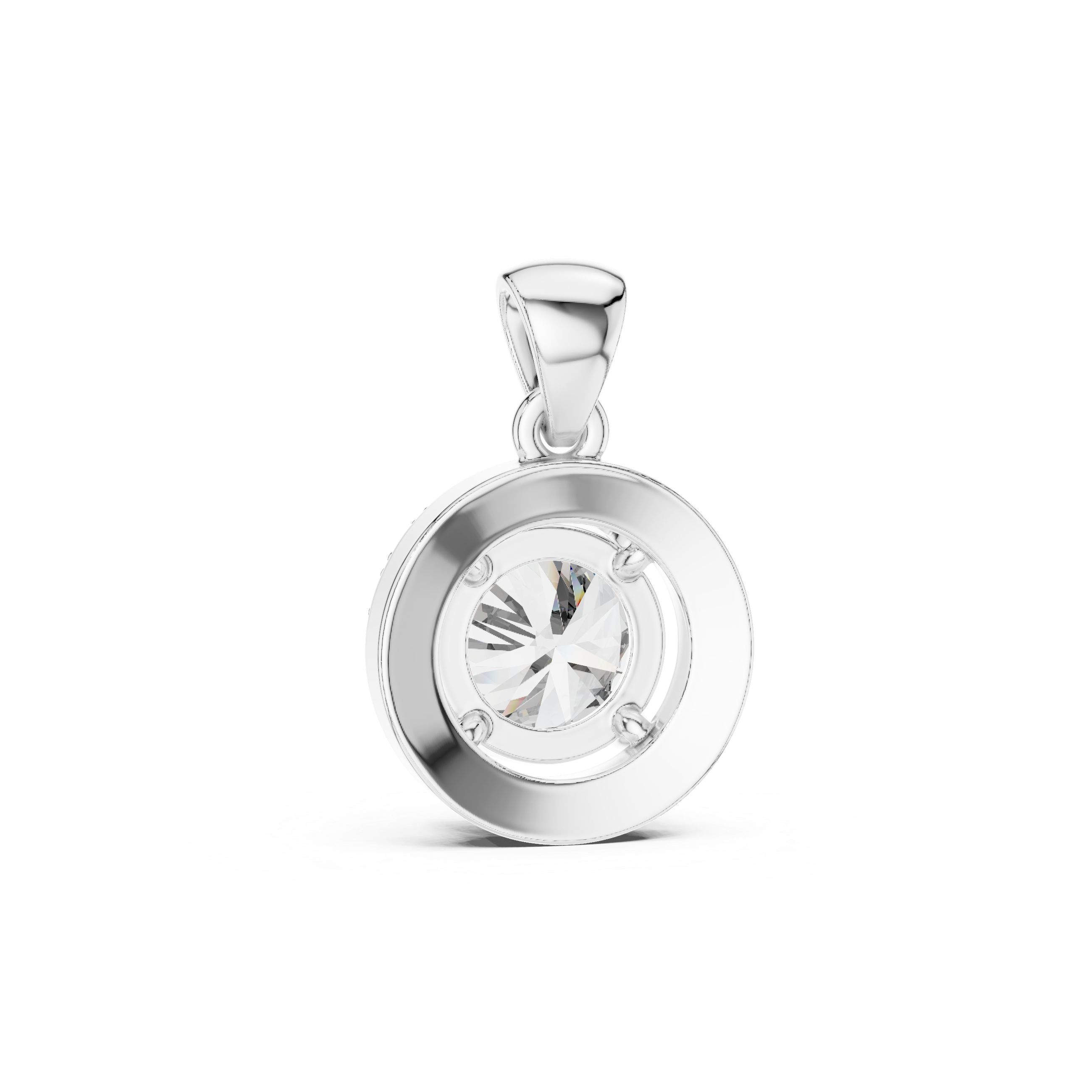Round Diamond Halo Pendant