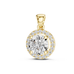 1Round Diamond Halo Pendant
