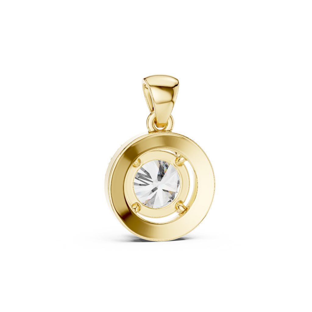 1Round Diamond Halo Pendant