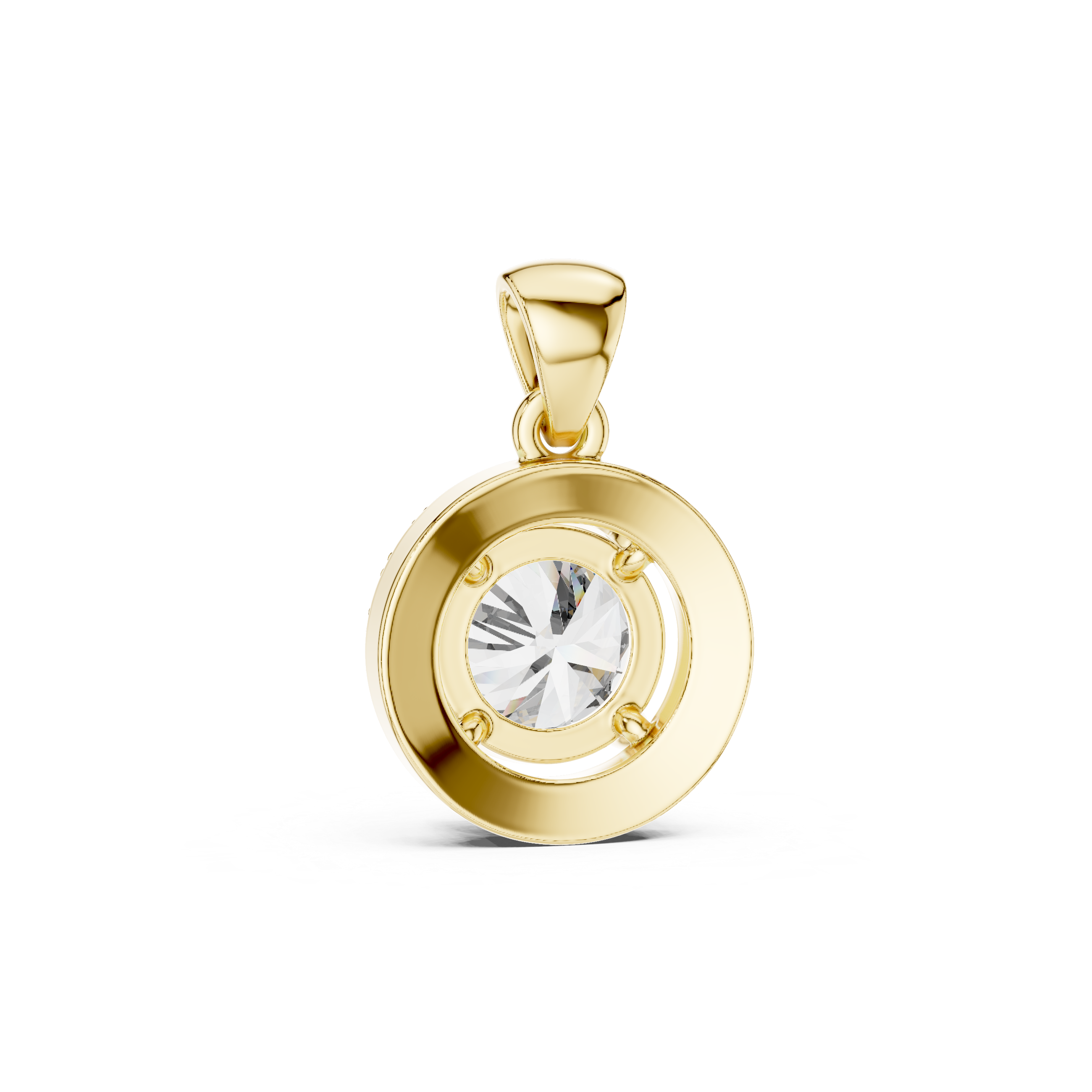 1Round Diamond Halo Pendant