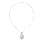 1Large Round Diamond Halo Pendant