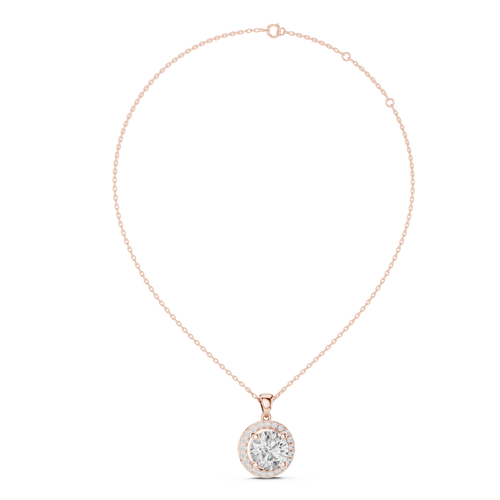 1Large Round Diamond Halo Pendant