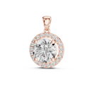 1Large Round Diamond Halo Pendant