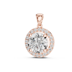1Large Round Diamond Halo Pendant