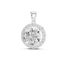 Large Round Diamond Halo Pendant