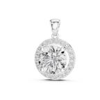 1Large Round Diamond Halo Pendant