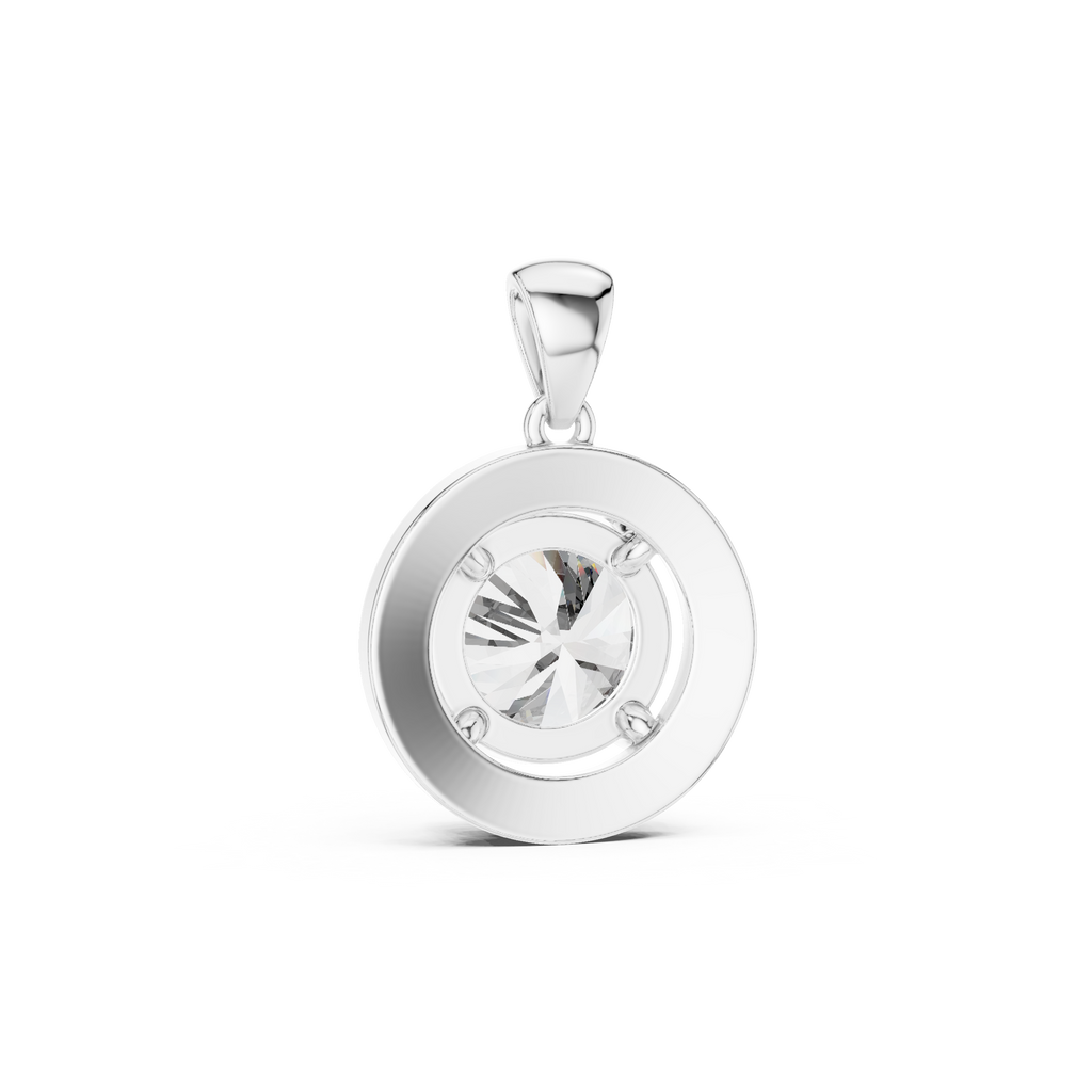 1Large Round Diamond Halo Pendant