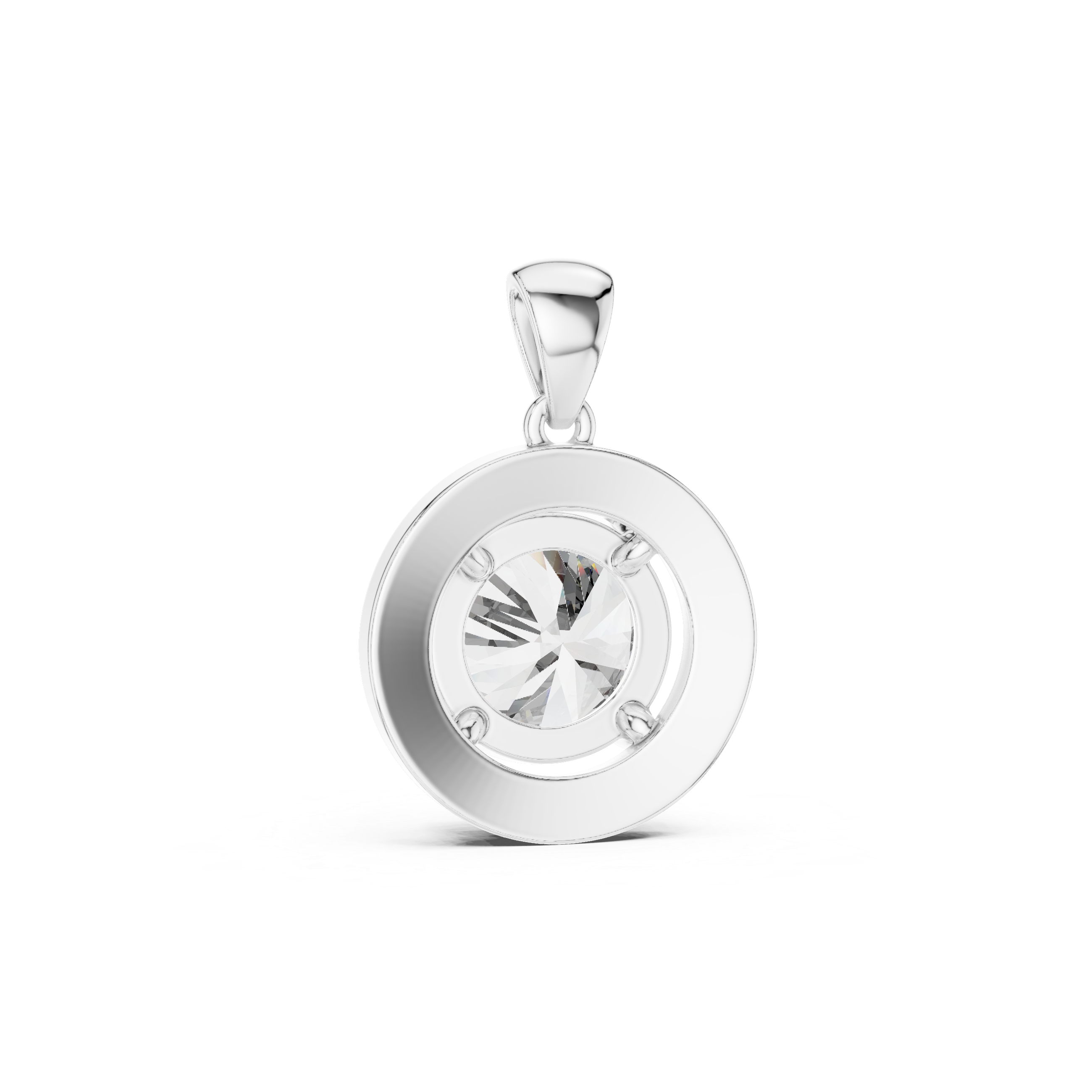 Large Round Diamond Halo Pendant